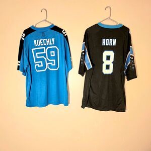 Nike Jaycee Horn Jersey + Luke Kuechly Carolina Panthers shirt - sz XXL lot